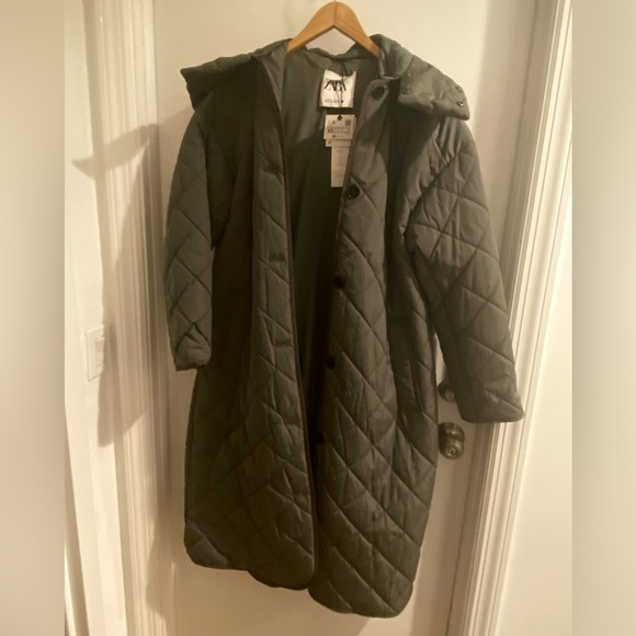 Zara women’s NWT water repellant green/grey coat size XS - Picture 2 of 15